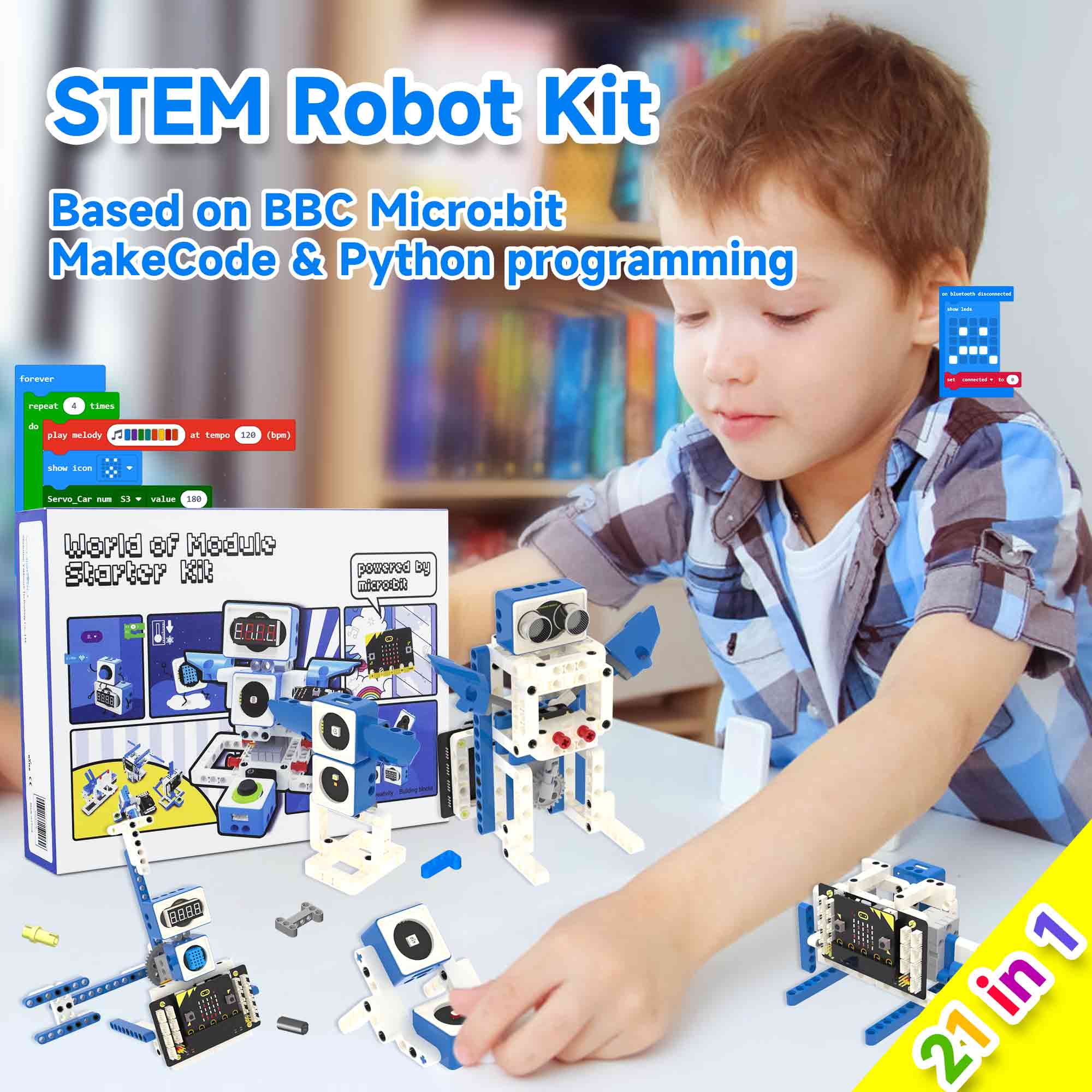 Diy Electronics Projects For Kids - Microbit V2 Smart Robot Car Kit
