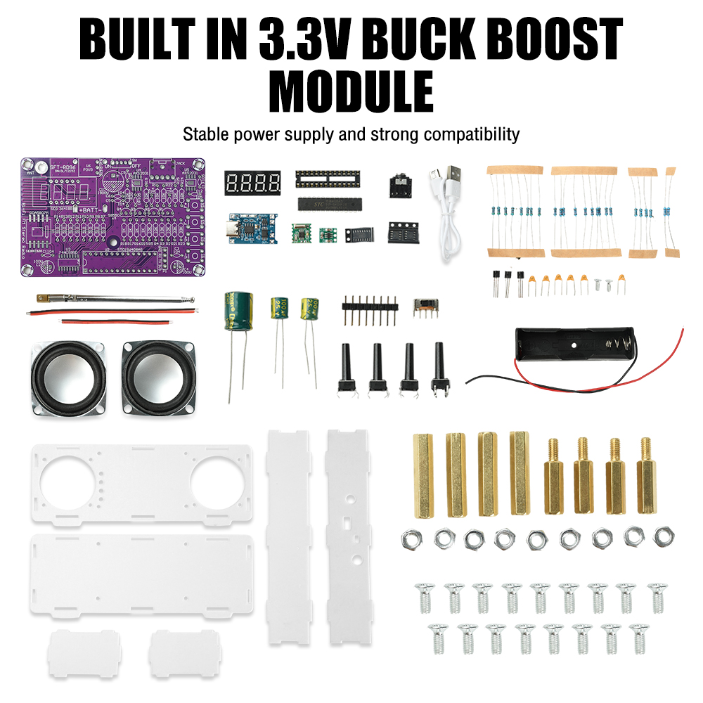Diy Audio Electronics Kit - 87.5-108MHz Dual-Channel FM Radio Electronic DIY