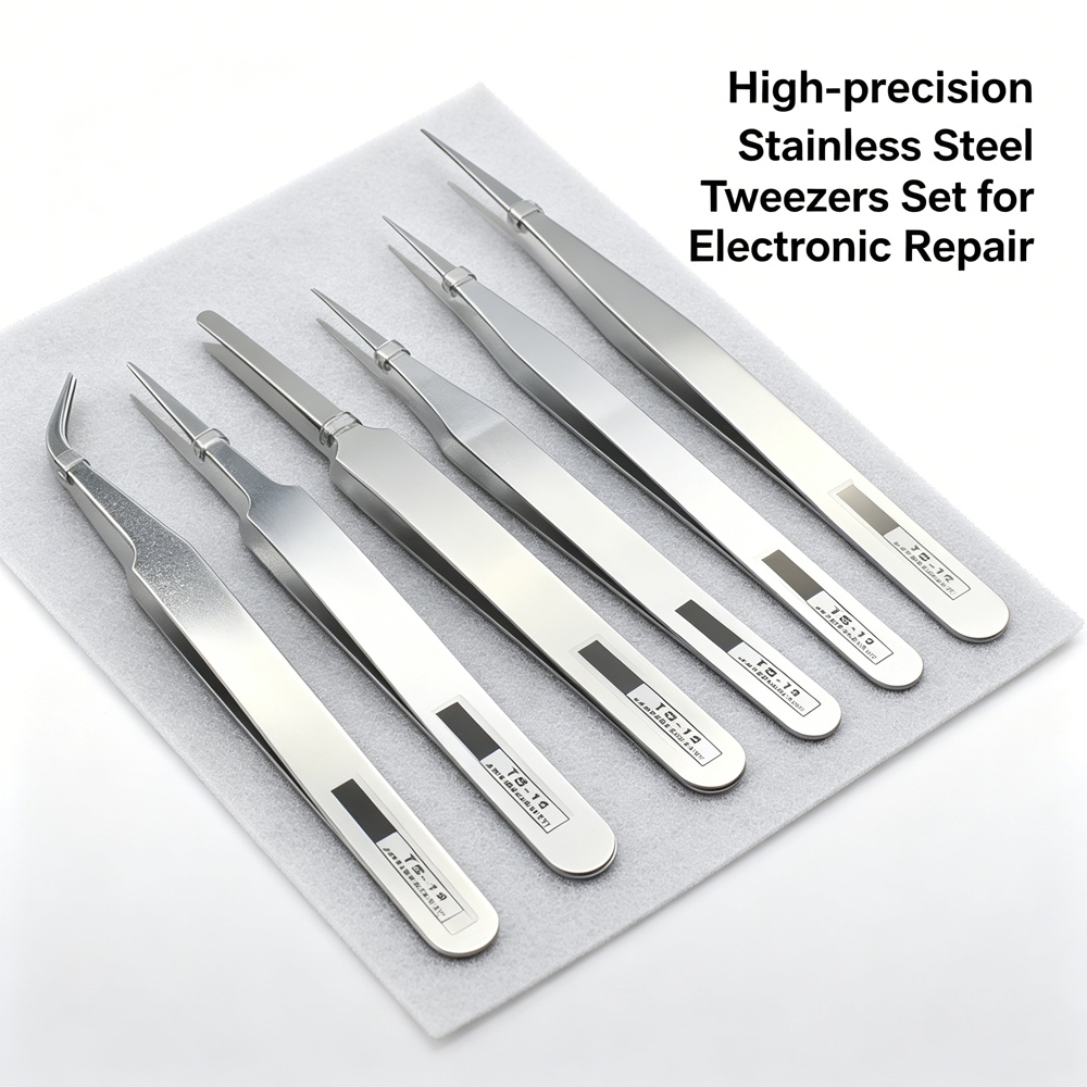 Diy Electronics Organizer - Anti-magnetic Stainless Steel Tweezers Kit 6