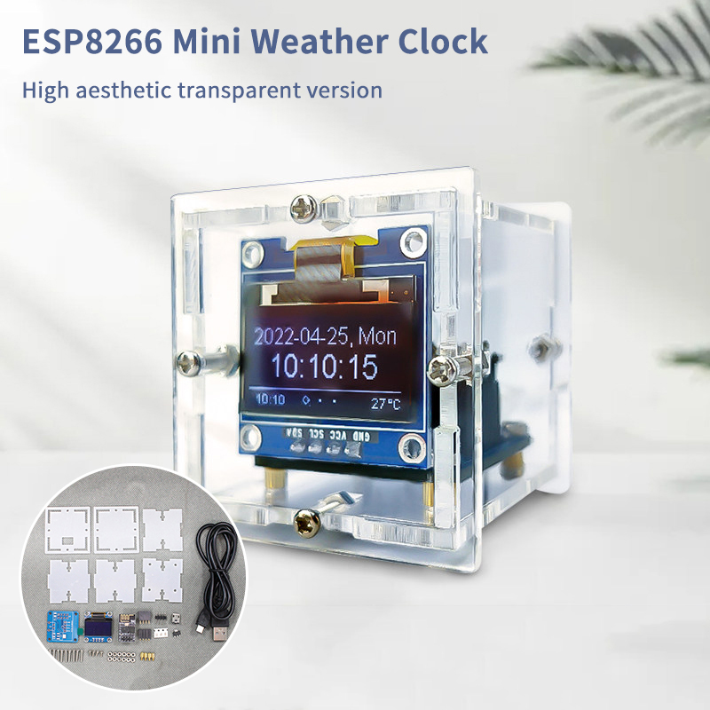 ESP8266 Mini Weather Clock Kit - đánh giá và giá Diy Electronics Soldering Kit