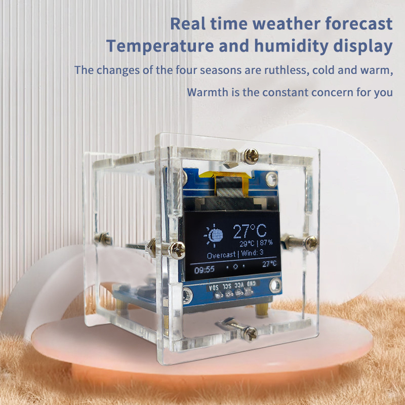 ESP8266 Mini Weather Clock Kit - đánh giá và giá Diy Electronics Soldering Kit