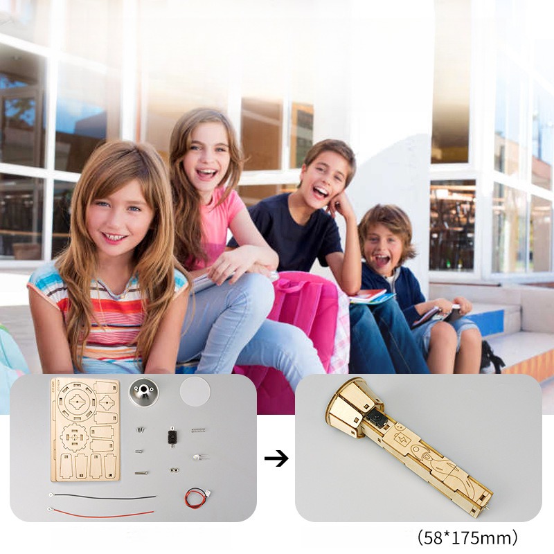 DIY Wooden Flashlight Kit Educ - đánh giá và giá Diy Electronics Projects For Kids