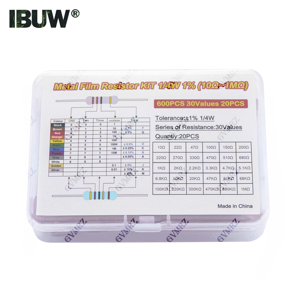 600PCS 30Values 1/4W Metal Fil - đánh giá và giá Diy Electronics Repair Kit