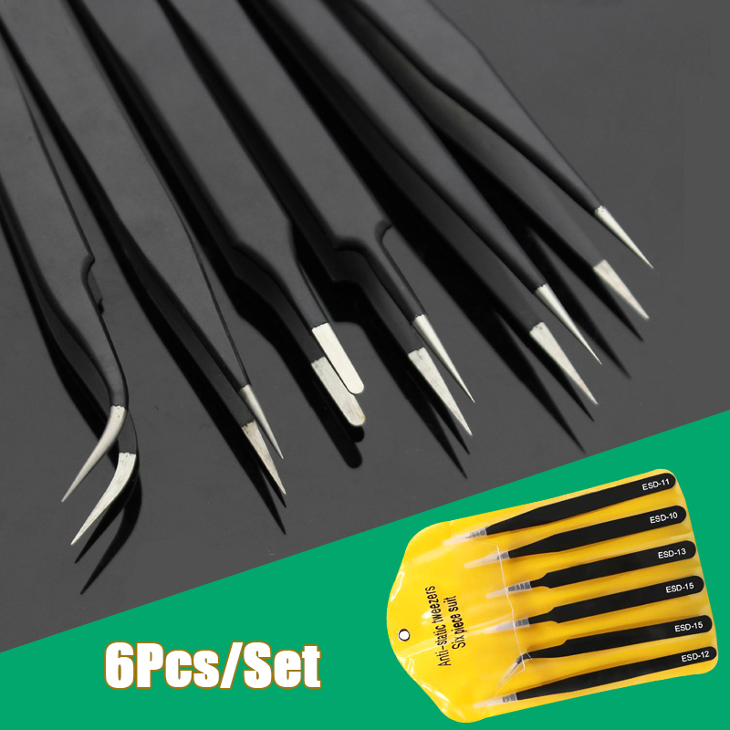6pcs Precision Long Tweezers S - đánh giá và giá Diy Electronics Soldering Kit