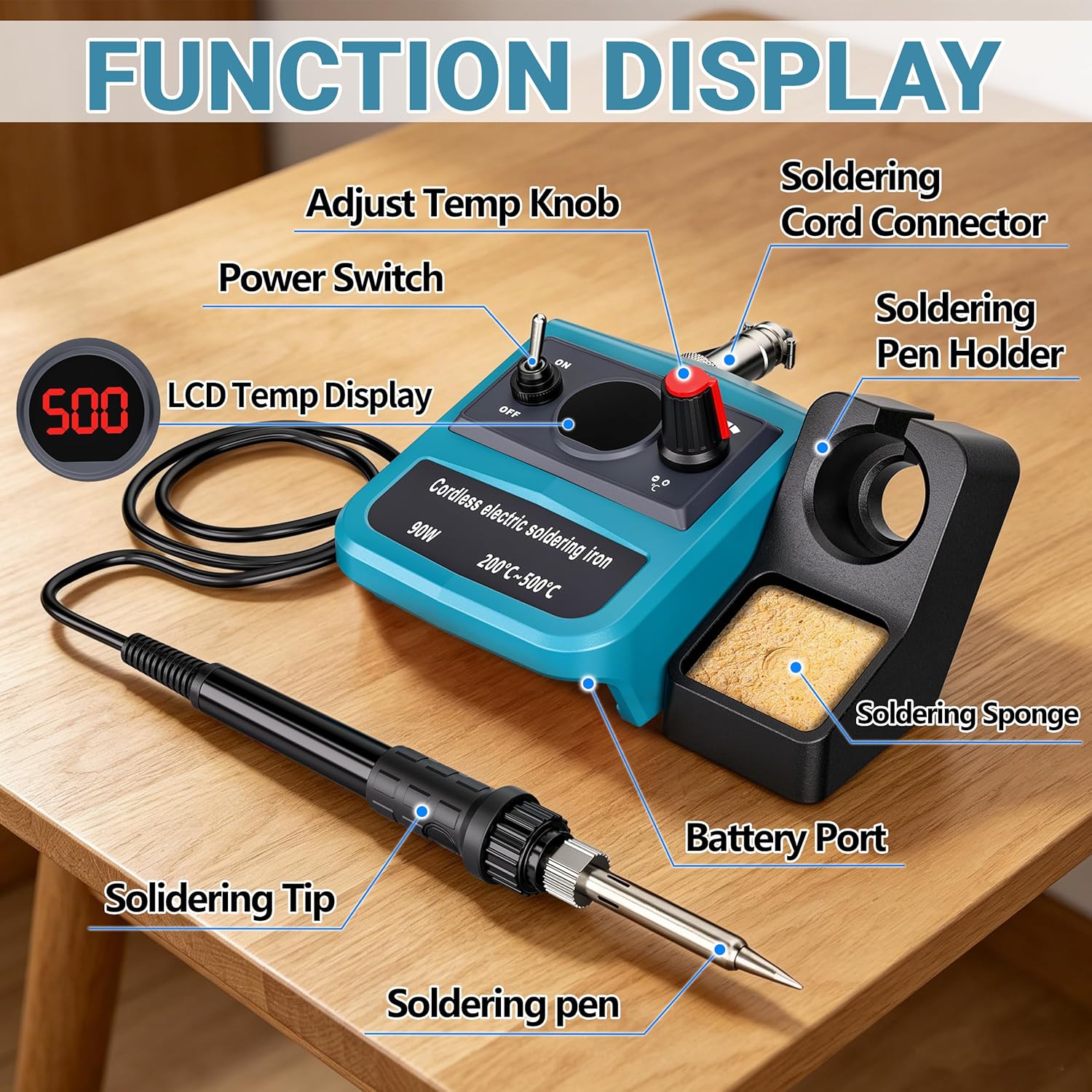 90W LED Digital Cordless Solde - đánh giá và giá Diy Electronics Soldering Kit
