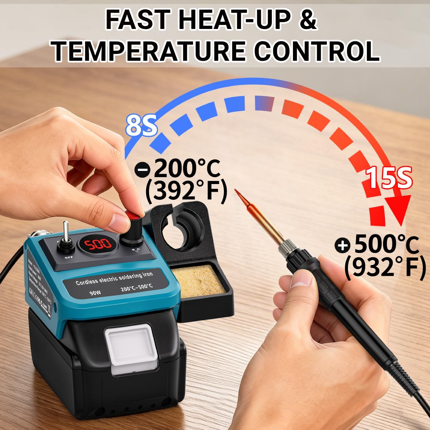 90W LED Digital Cordless Solde - đánh giá và giá Diy Electronics Soldering Kit